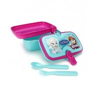 Disney Frozen Lunch Box With Handle, Pink And Green
